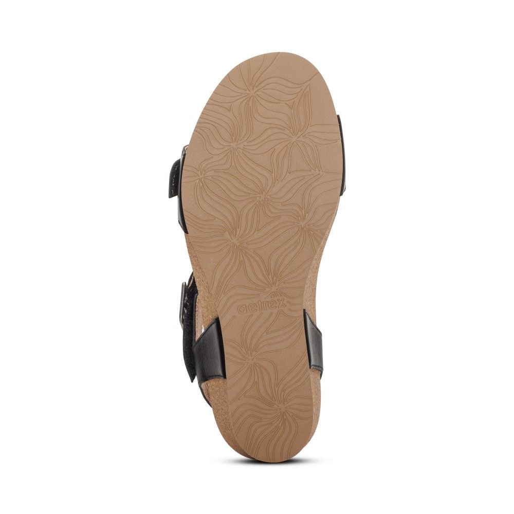 Giày sandal cao gót sức khoẻ nữ Aetrex Lexa Black