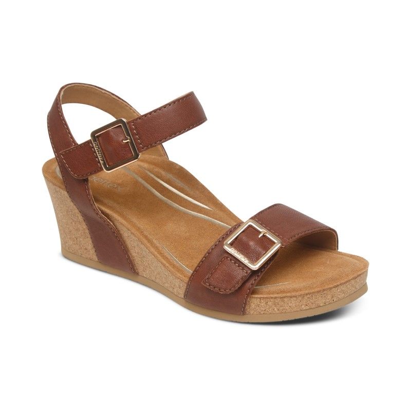  Giày Sandal cao gót sức khoẻ nữ Aetrex Lexa Brown 