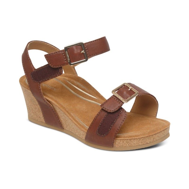 Giày Sandal cao gót sức khoẻ nữ Aetrex Lexa Brown
