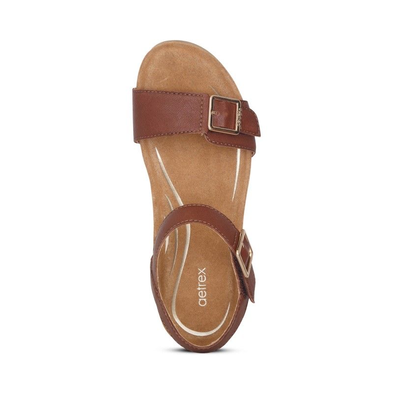  Giày Sandal cao gót sức khoẻ nữ Aetrex Lexa Brown 