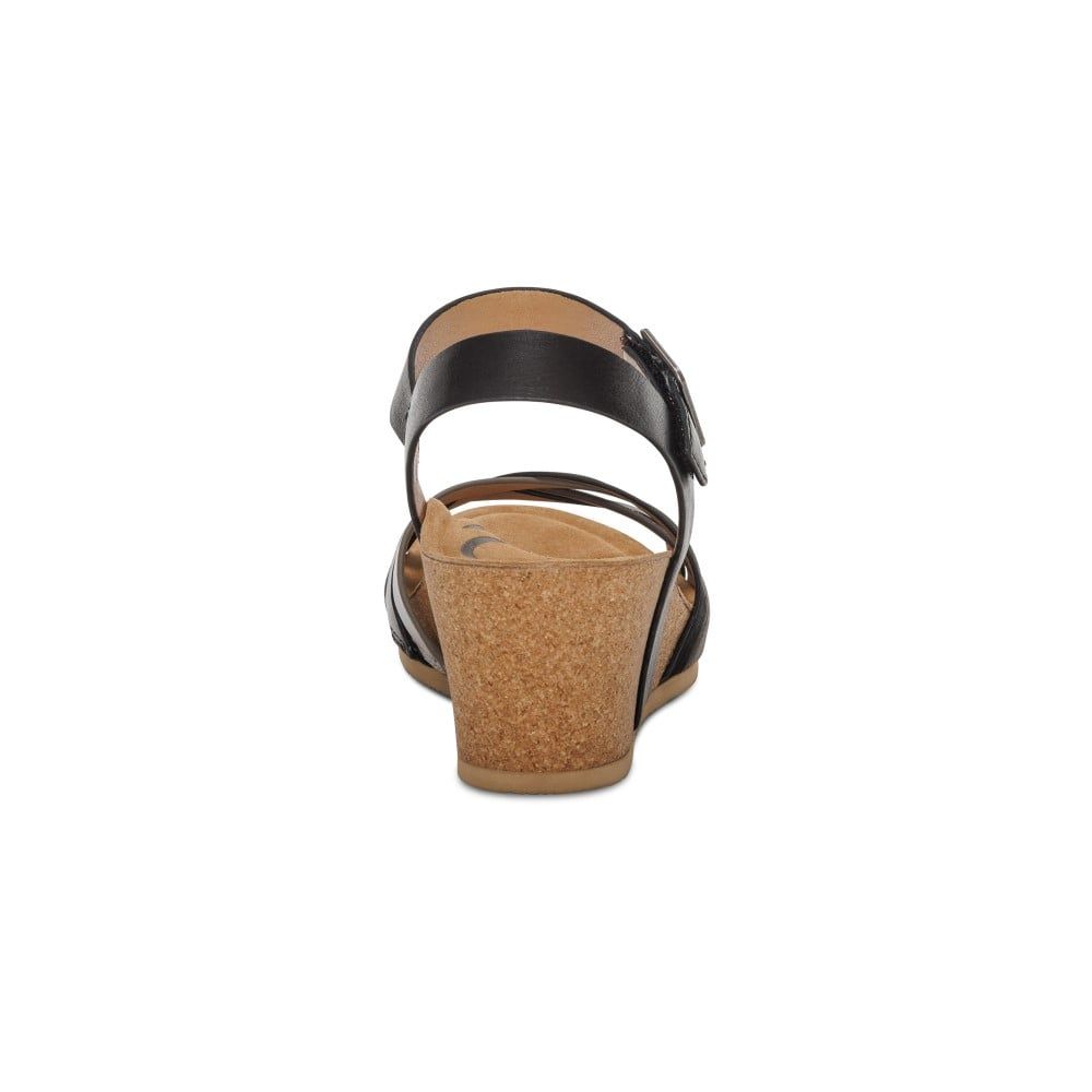 Giày sandal cao gót sức khoẻ nữ Aetrex Noelle Black