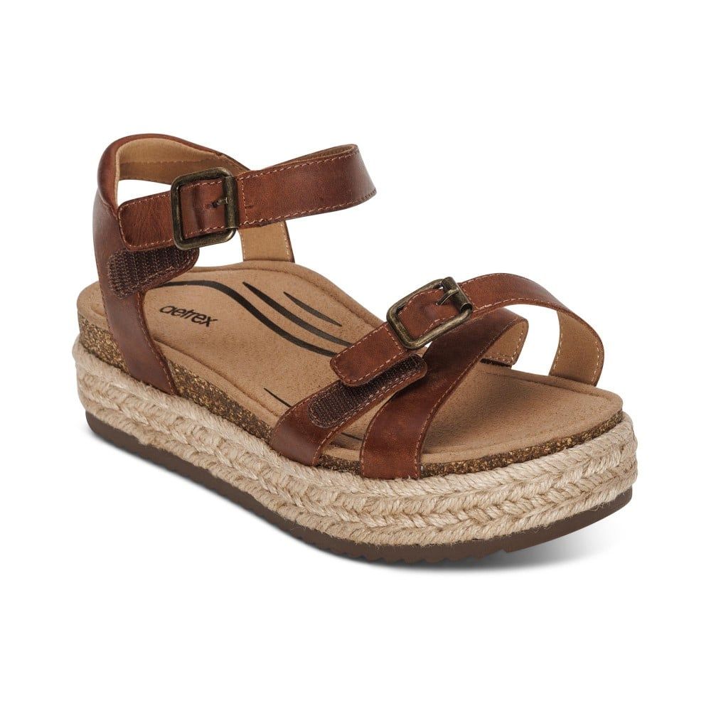 Giày Sandal cao gót sức khỏe nữ Aetrex Paula Walnut