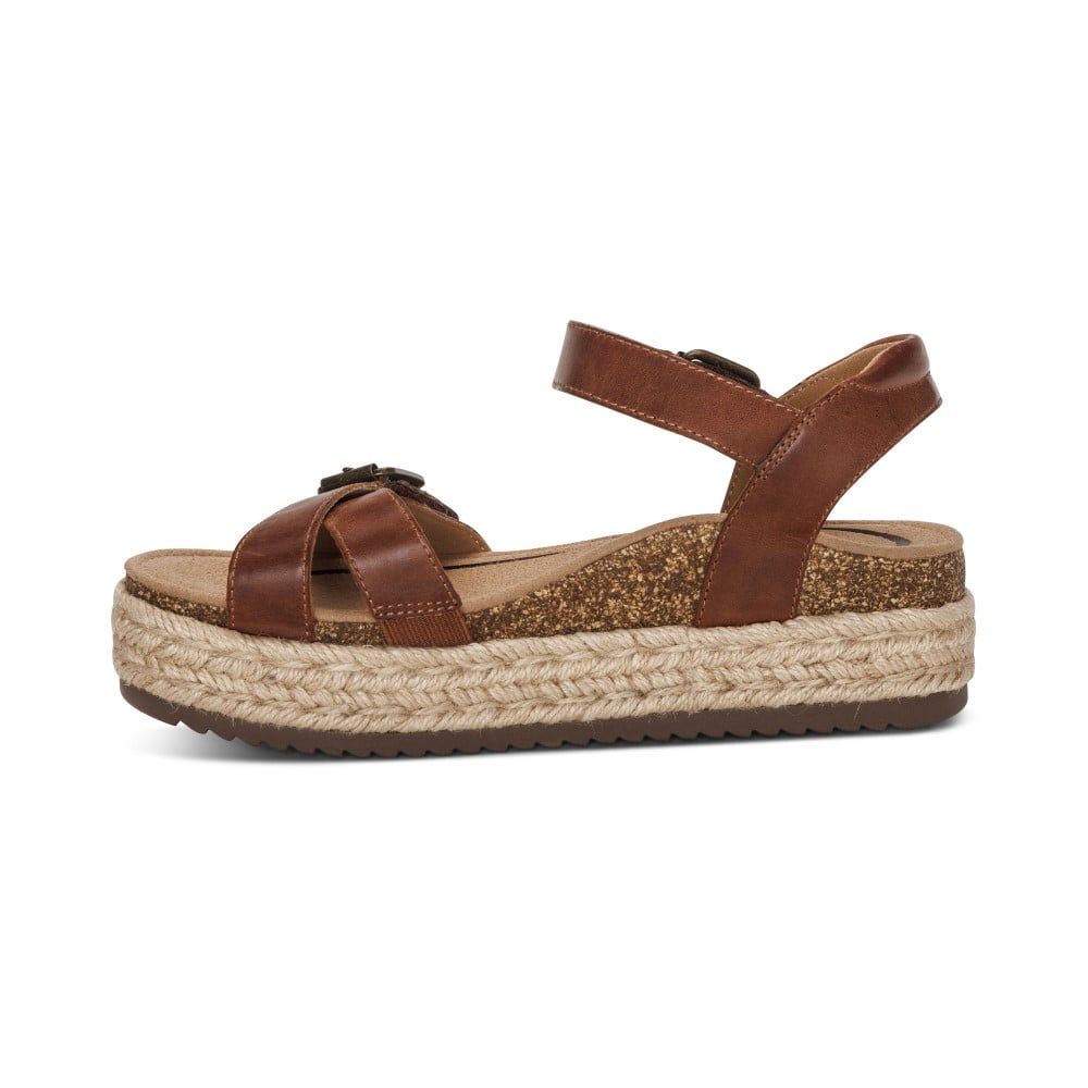 Giày Sandal cao gót sức khỏe nữ Aetrex Paula Walnut