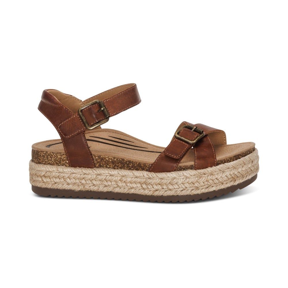 Giày Sandal cao gót sức khỏe nữ Aetrex Paula Walnut