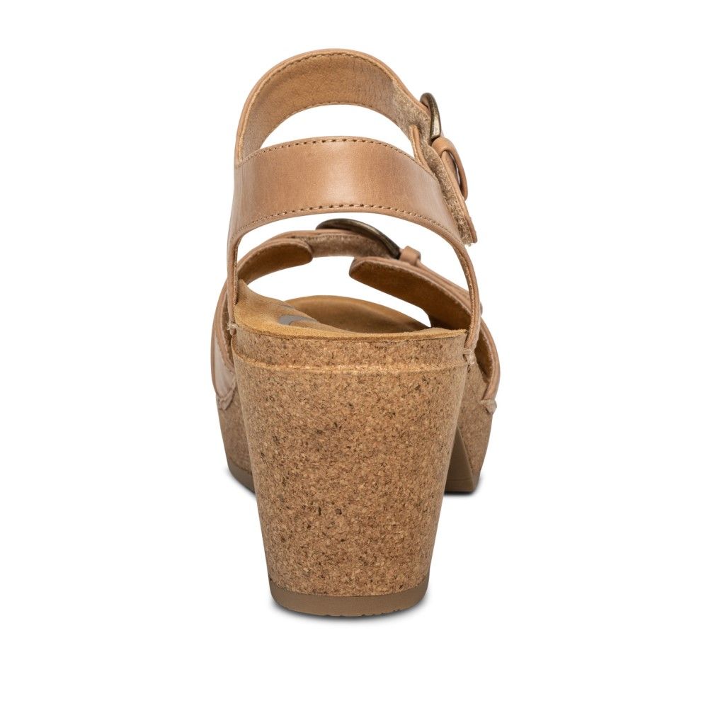Giày sandal cao gót sức khỏe nữ Aetrex Tory Camel
