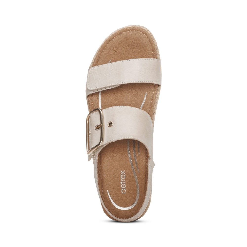 Giày Sandal cao gót sức khỏe nữ Aetrex Vania White