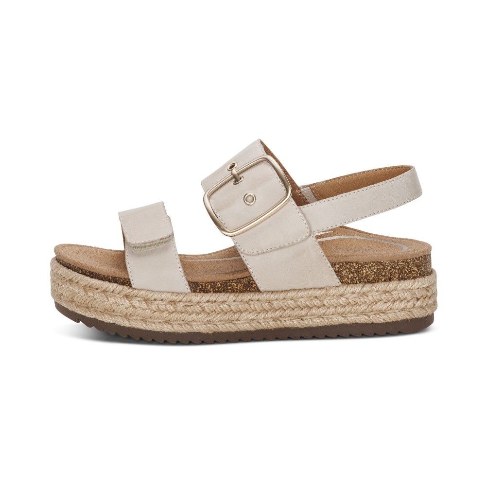Giày Sandal cao gót sức khỏe nữ Aetrex Vania White