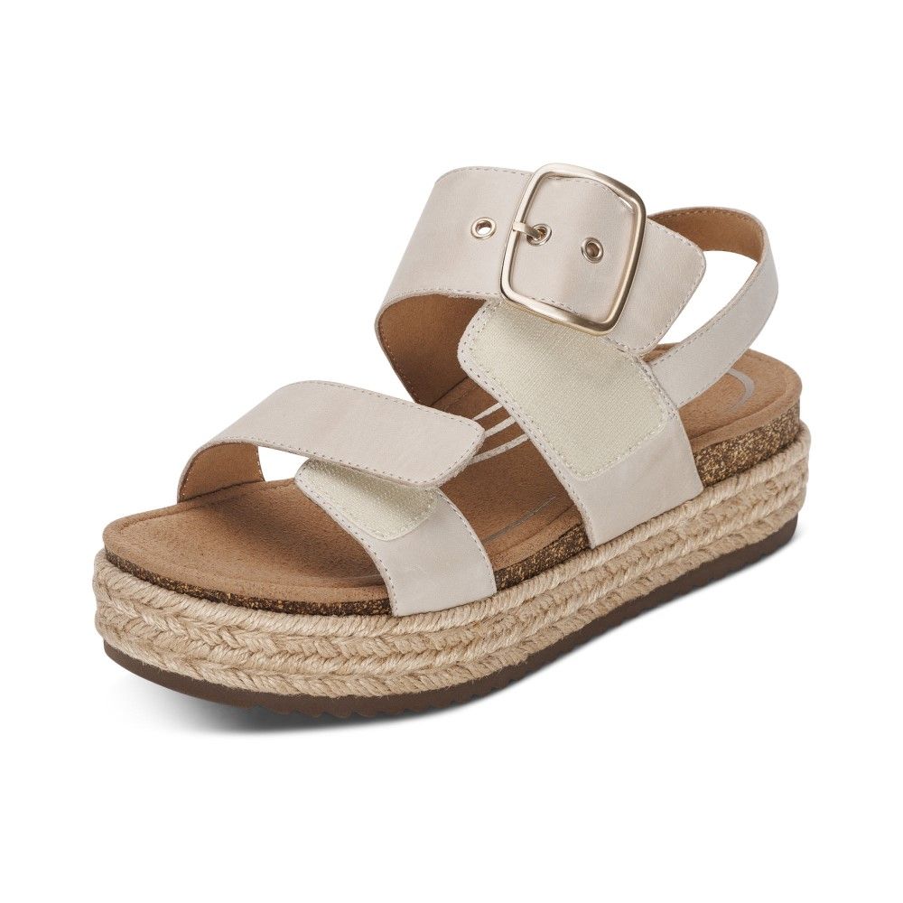 Giày Sandal cao gót sức khỏe nữ Aetrex Vania White
