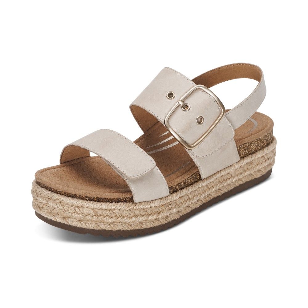 Giày Sandal cao gót sức khỏe nữ Aetrex Vania White