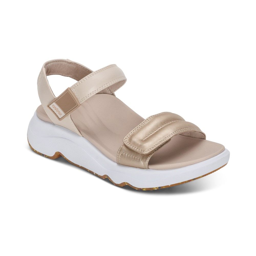 Giày Sandal sức khỏe nữ Aetrex Whit Champagne