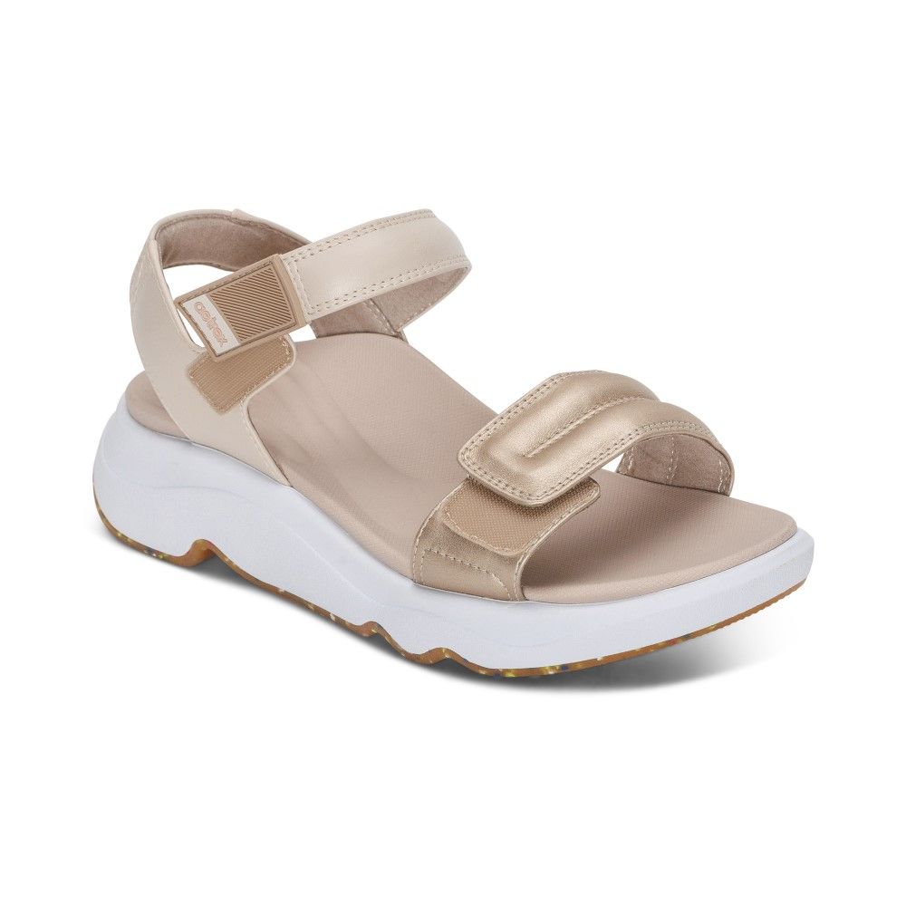  Giày Sandal sức khỏe nữ Aetrex Whit Champagne 