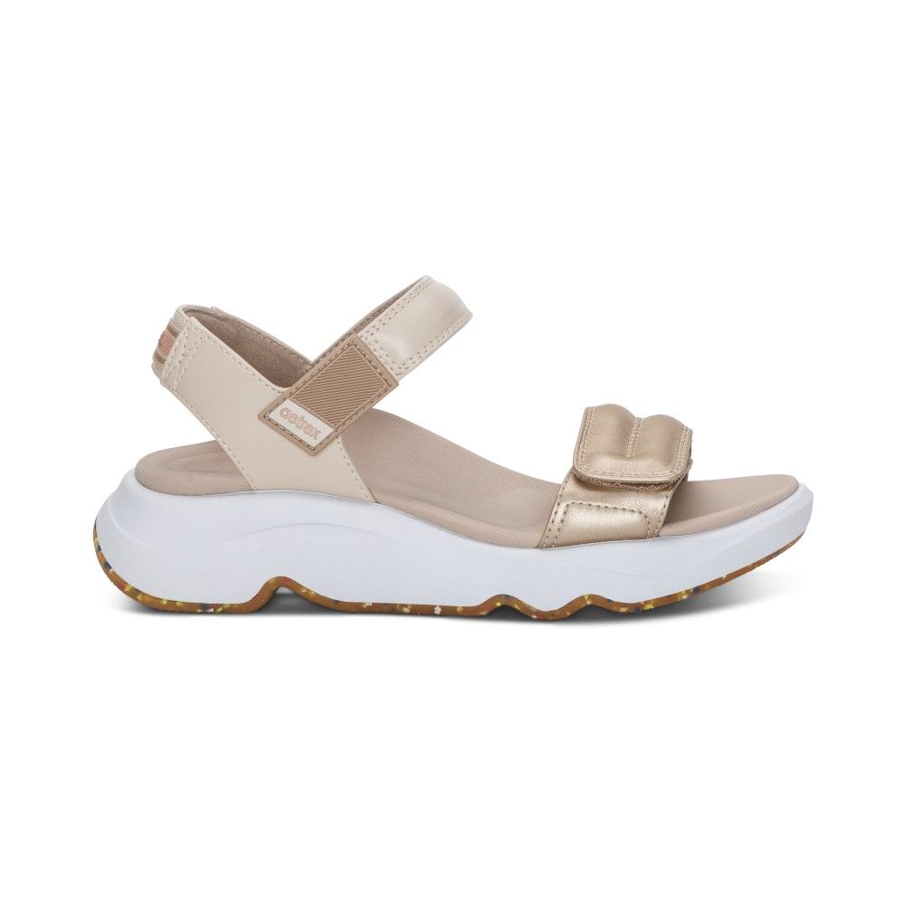 Giày Sandal sức khỏe nữ Aetrex Whit Champagne