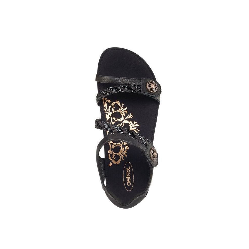  Giày Sandal sức khoẻ nữ Aetrex Jillian Black 