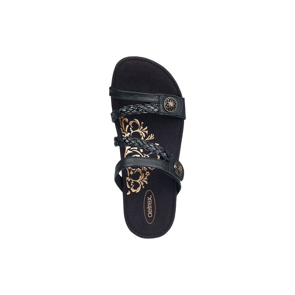 Dép sức khỏe nữ Aetrex Janey Black