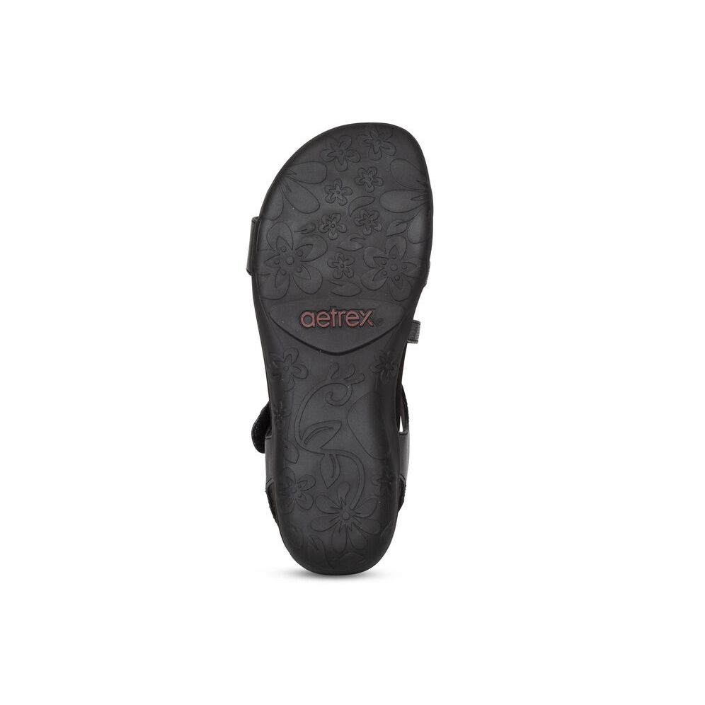 Sandal sức khỏe nữ Aetrex Jess Black