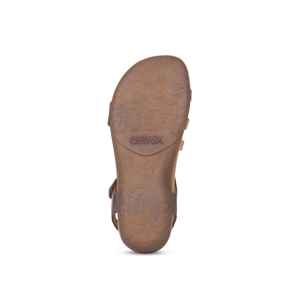 Sandal sức khỏe nữ Aetrex Jess Bronze