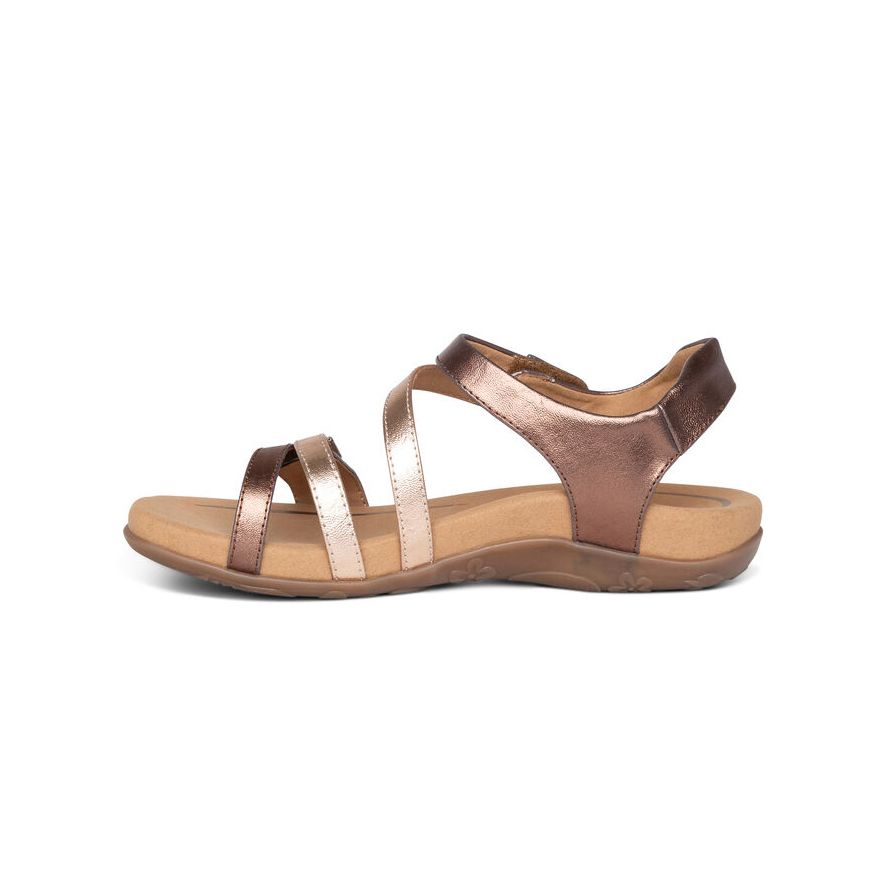 Sandal sức khỏe nữ Aetrex Jess Bronze