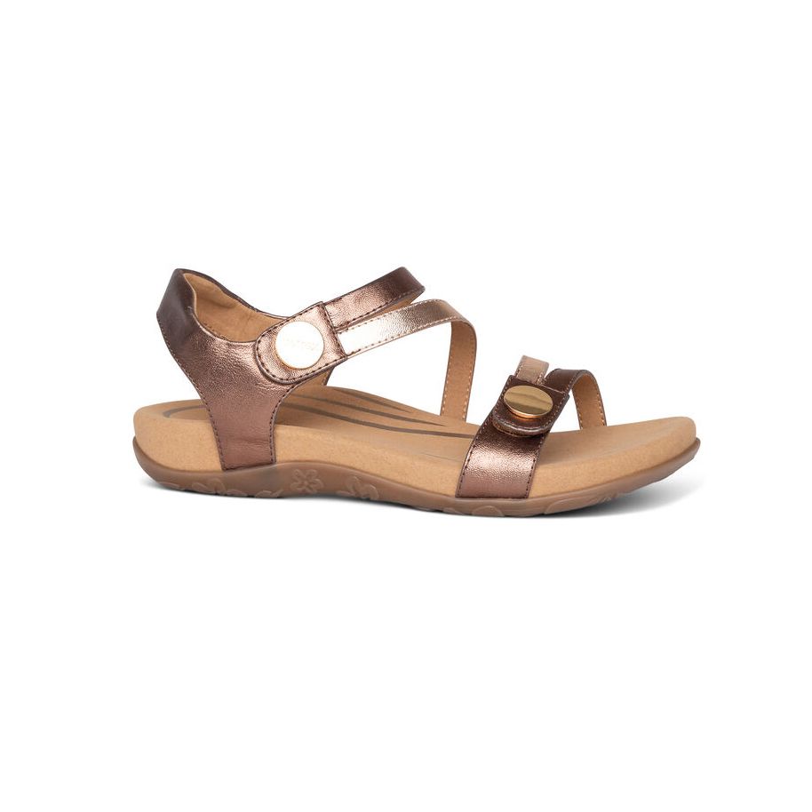Sandal sức khỏe nữ Aetrex Jess Bronze