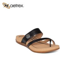  Dép xỏ ngón sức khỏe nữ Aetrex Izzy Black 