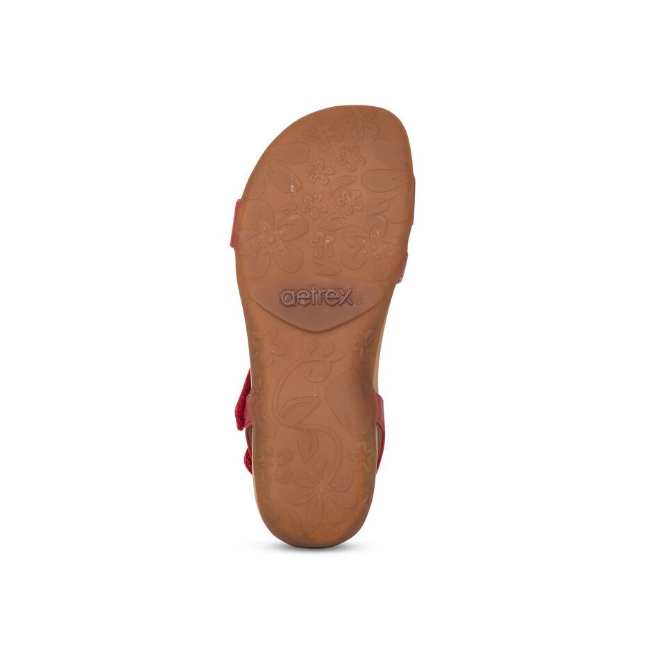 Sandal sức khỏe nữ Aetrex Gabby Red