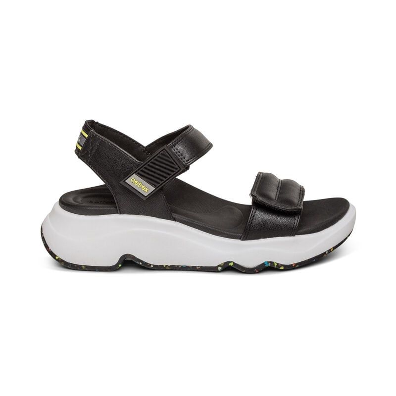 Giày Sandal sức khỏe nữ Aetrex Whit Black