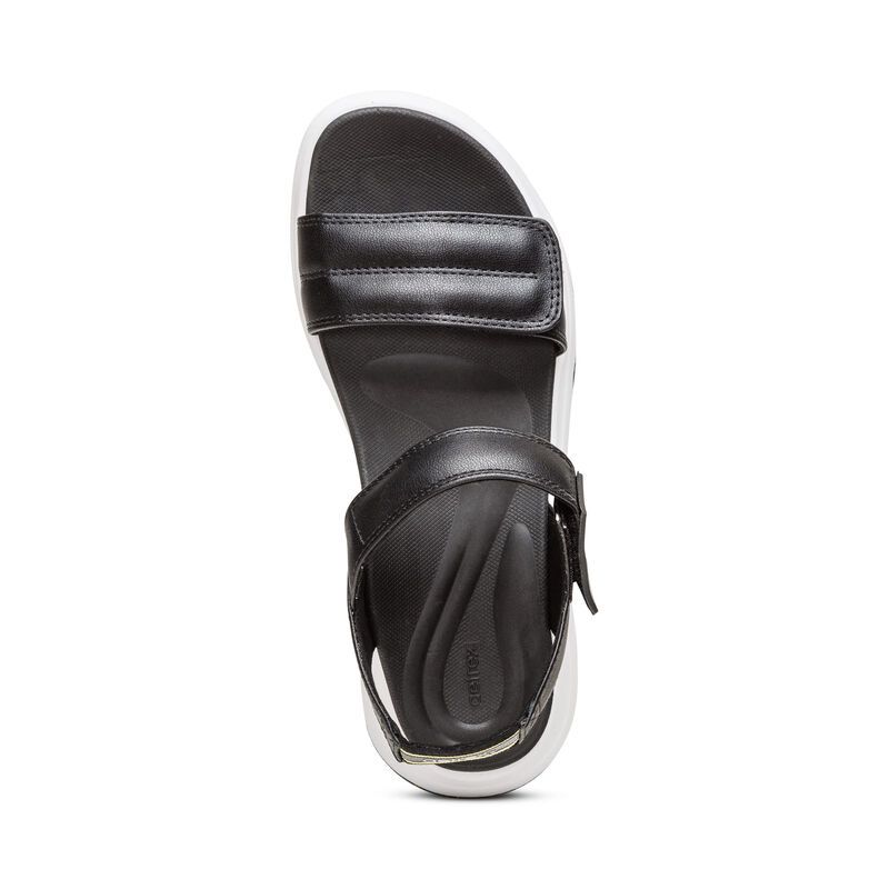  Giày Sandal sức khỏe nữ Aetrex Whit Black 