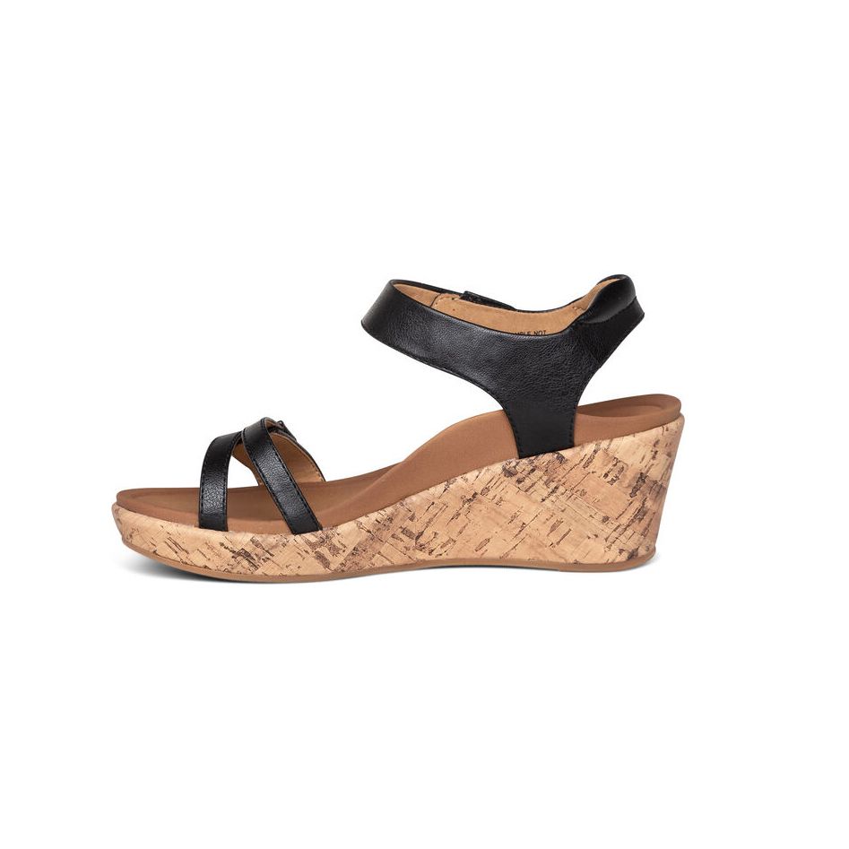 Sandal sức khỏe nữ Aetrex Livia Black