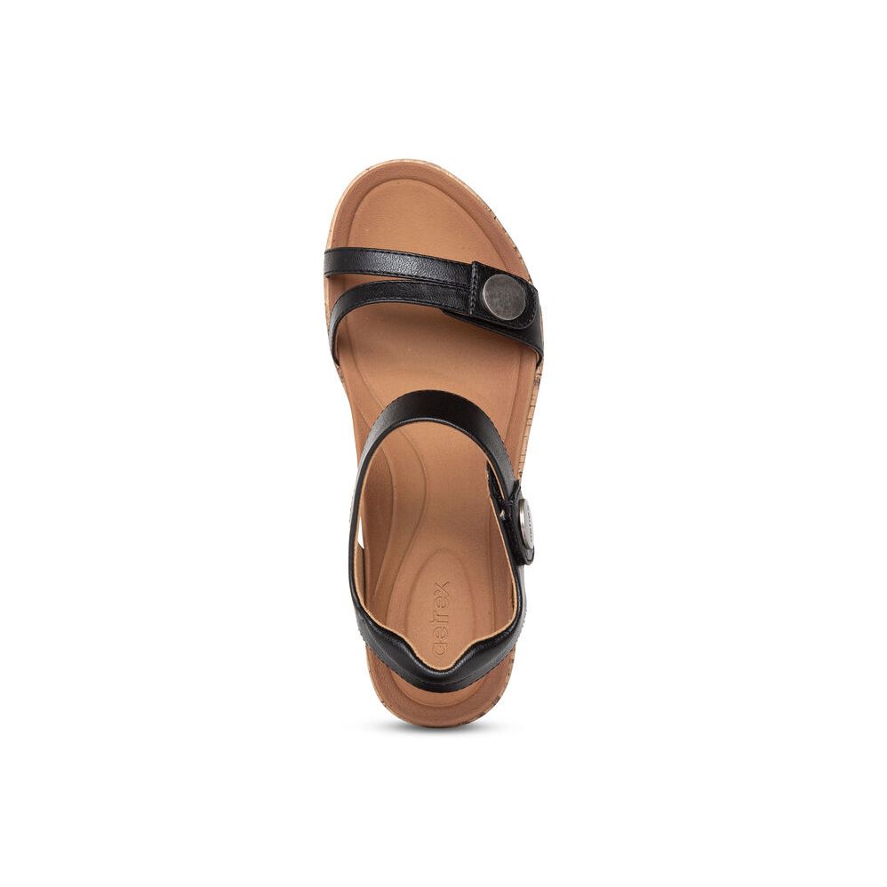 Sandal sức khỏe nữ Aetrex Livia Black