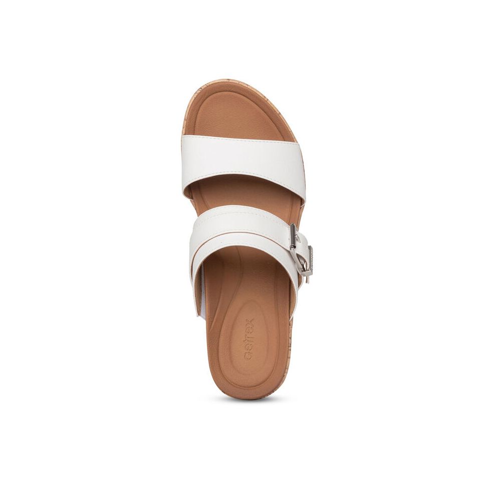 Dép sức khỏe nữ Aetrex Nina White