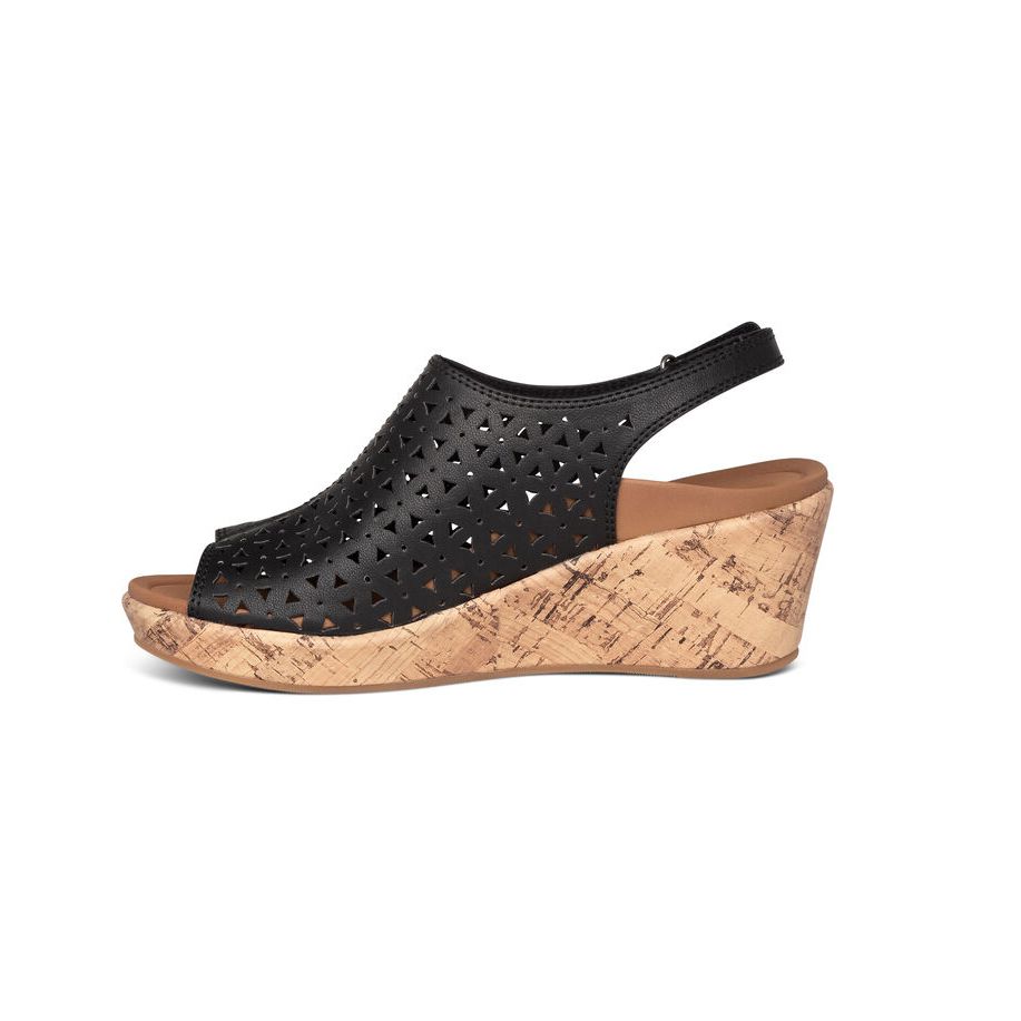 Sandal sức khỏe nữ Aetrex Cassidy Black