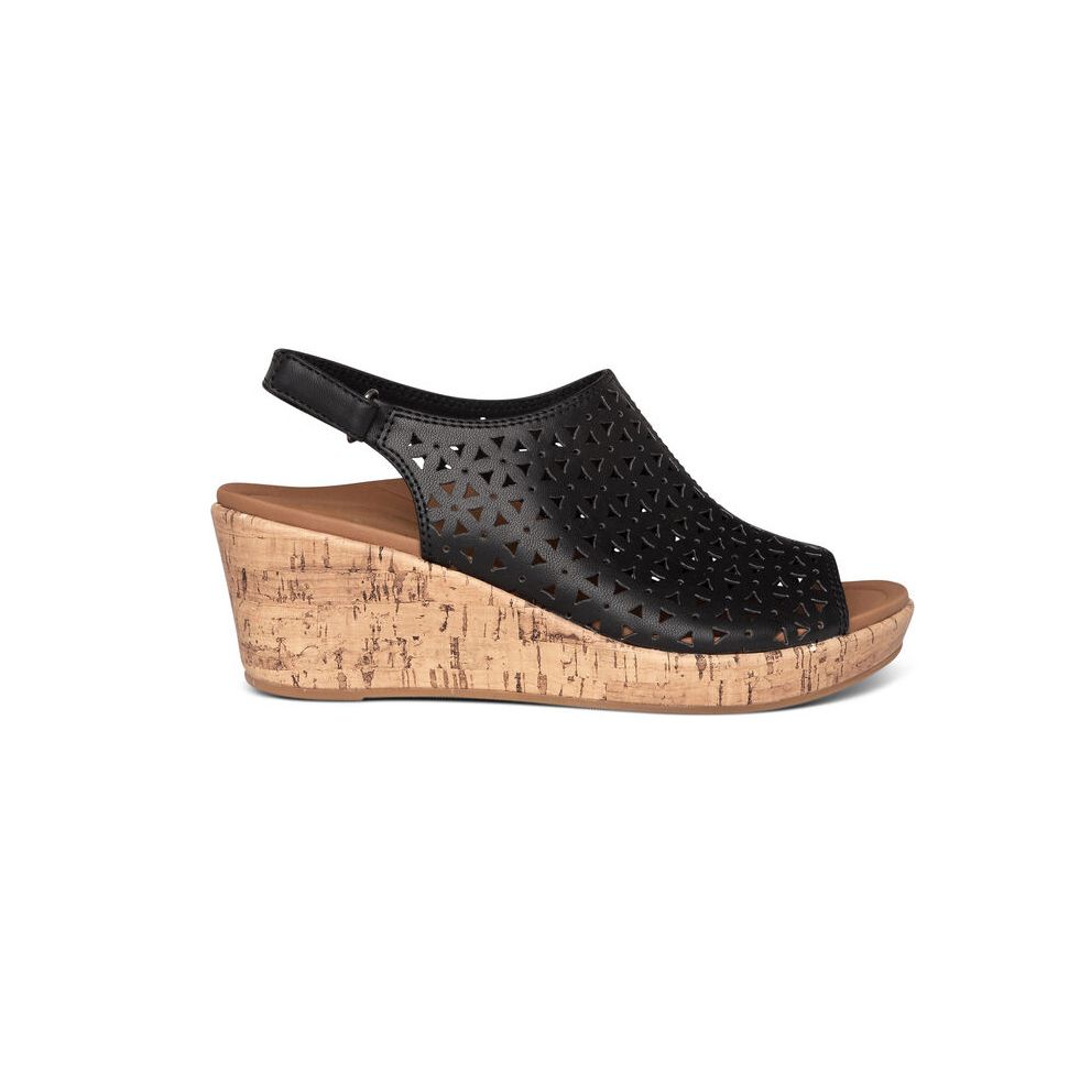 Sandal sức khỏe nữ Aetrex Cassidy Black