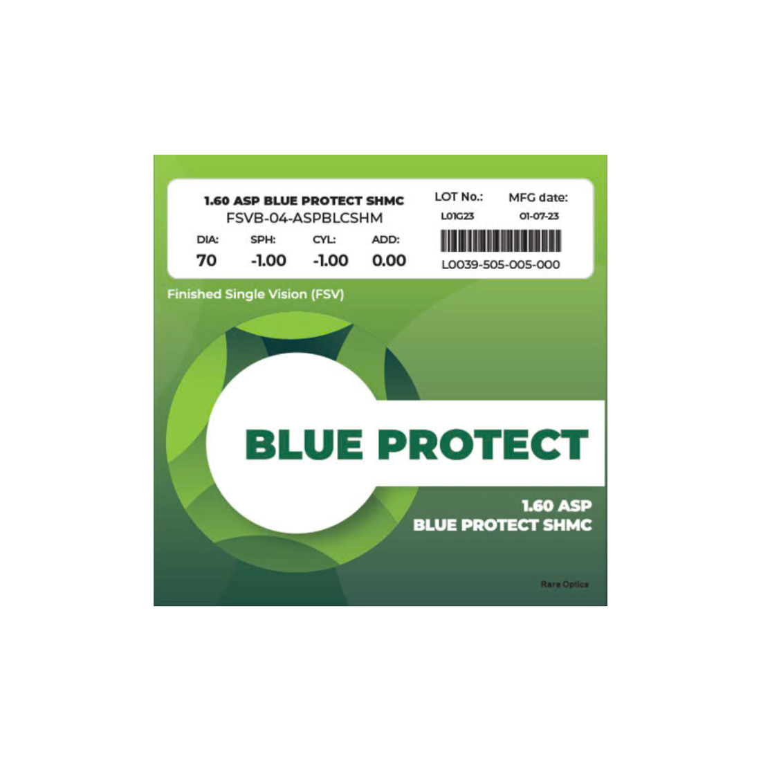 Tròng kính thuốc bằng nhựa 1.60 ASP Blue Protect SHMC