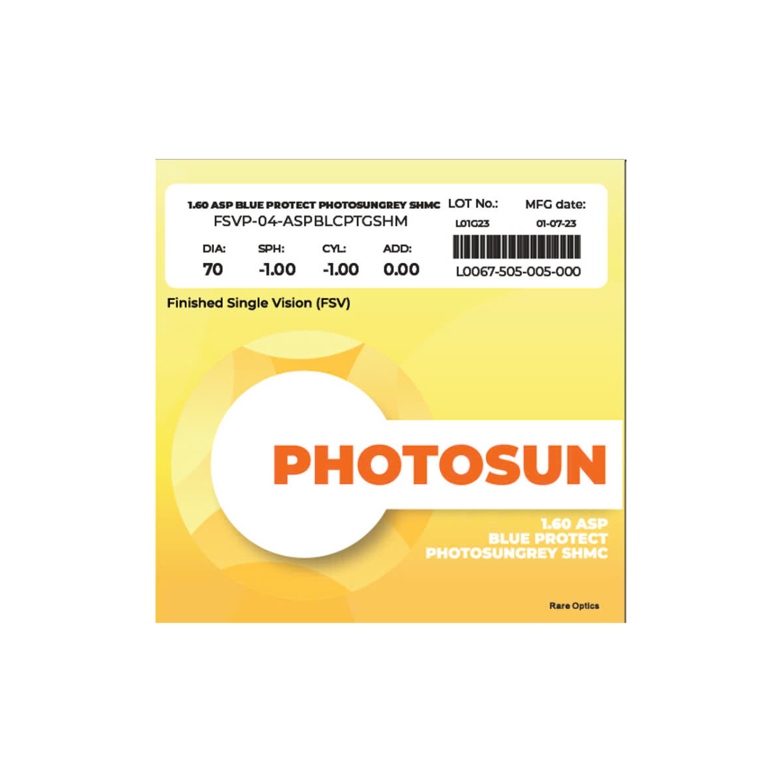 Tròng kính thuốc bằng nhựa 1.60 ASP Blue Protect PhotoSunGrey SHMC