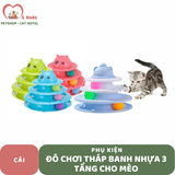 Đồ chơi tháp banh nhựa 3 tầng cho mèo