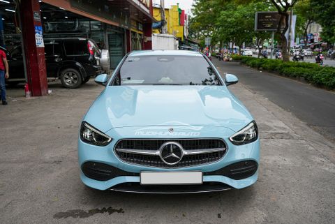  Dán Wrap Đổi Màu Xanh Sang Chảnh Cho Xe MERCEDES C200 