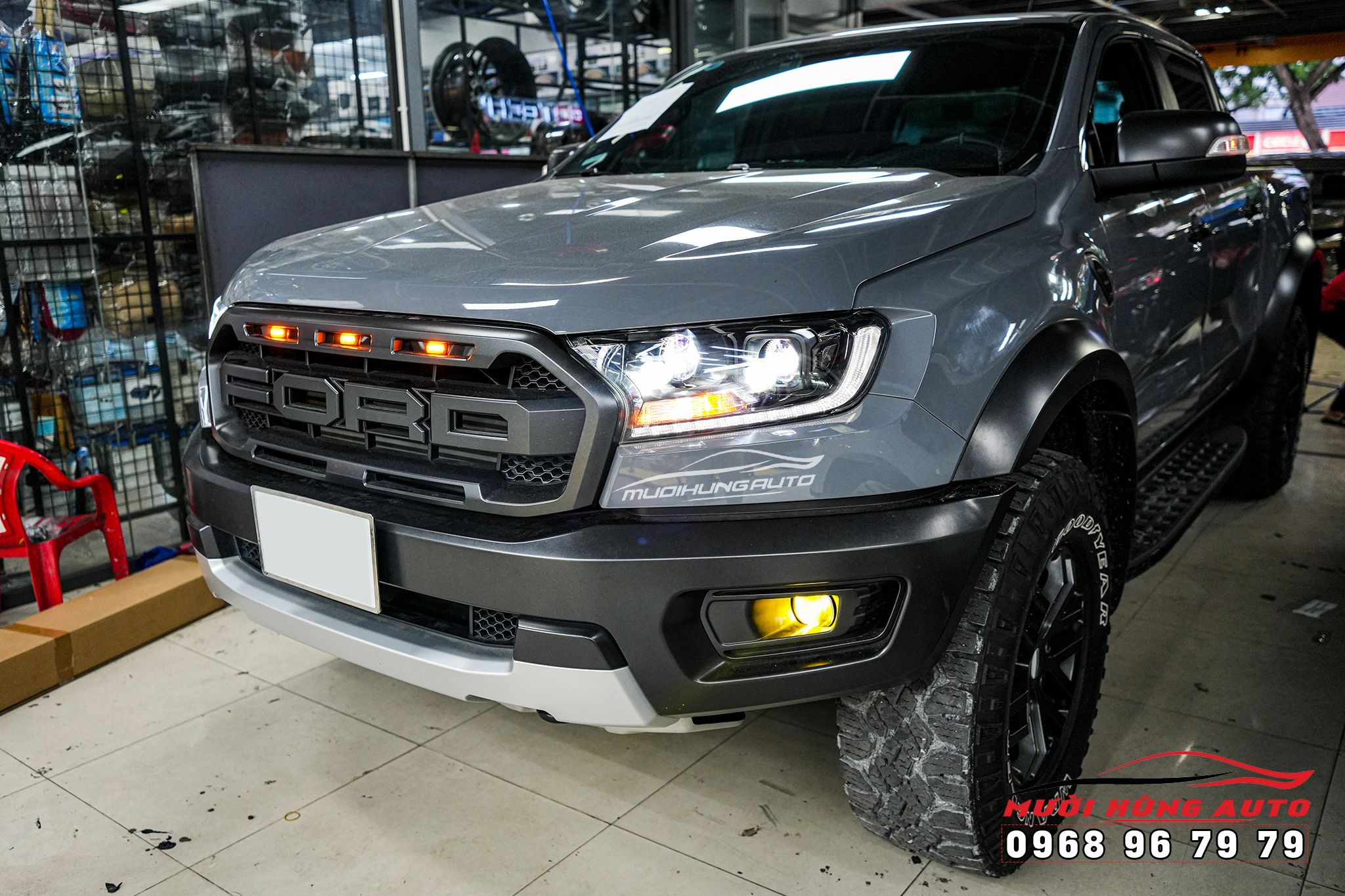 Độ Bi LED Laser Osram Cho Xe Ford Ranger Raptor
