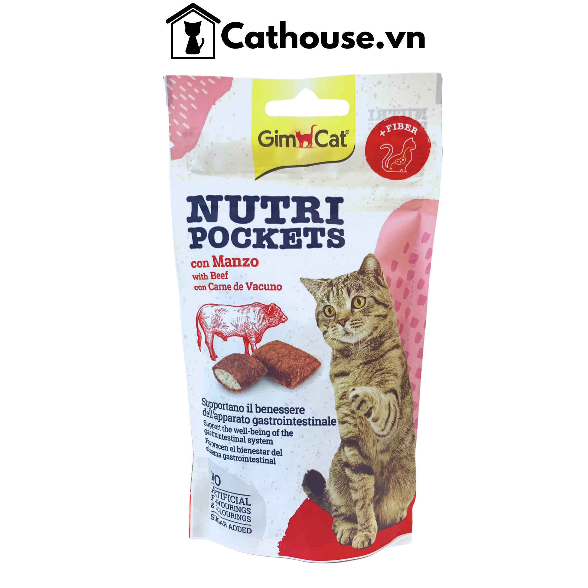 Snack Bánh Quy Giòn Nhân Thịt Bò, Hỗ Trợ Tiêu Hoá, Ngừa Búi Lông GimCat Nutri Pockets