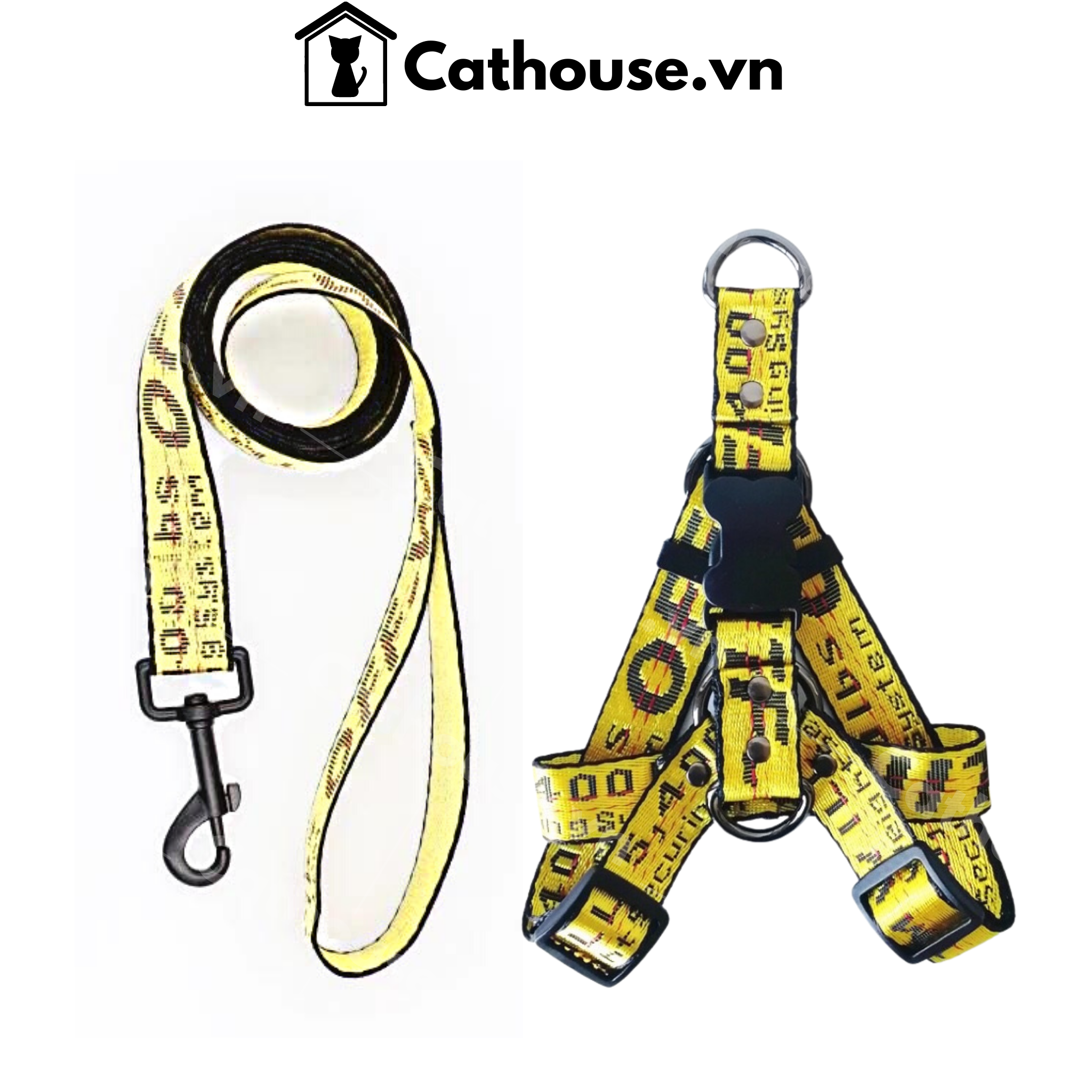 Dây Dắt Yếm Off-White Cho Chó 2.5cm