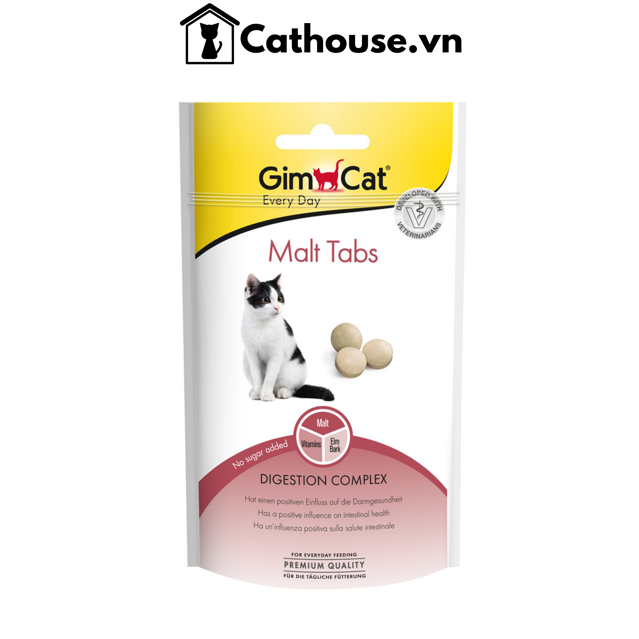  GimCat Malt Tabs 40G - Snack Dạng Viên Hỗ Trợ Búi Lông Cho Mèo 