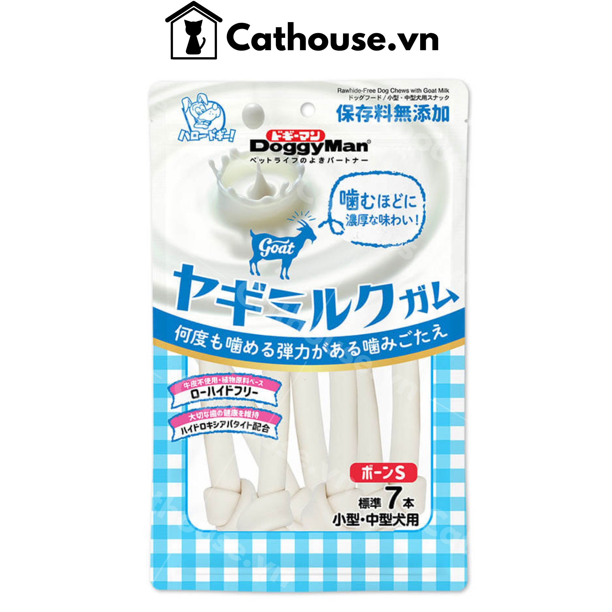 Snack Doggyman Xương Nơ Sữa Dê Size S 7 Cây - 82329