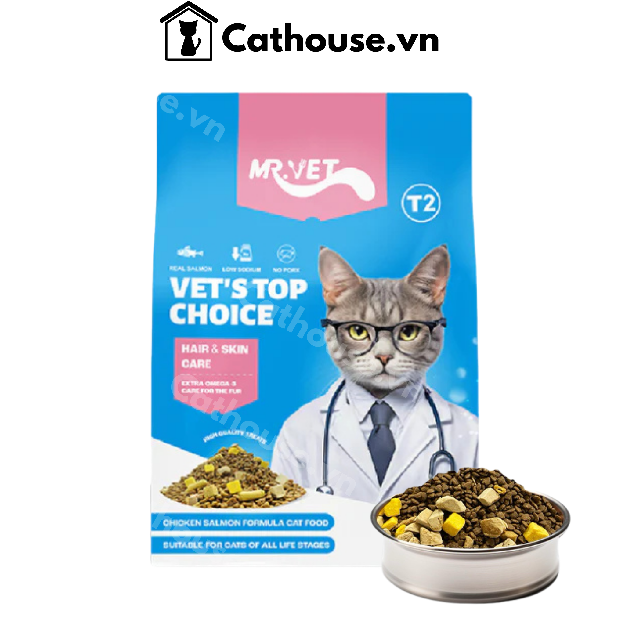Hạt Mèo Mr Vet T2 Hair & Skin Care