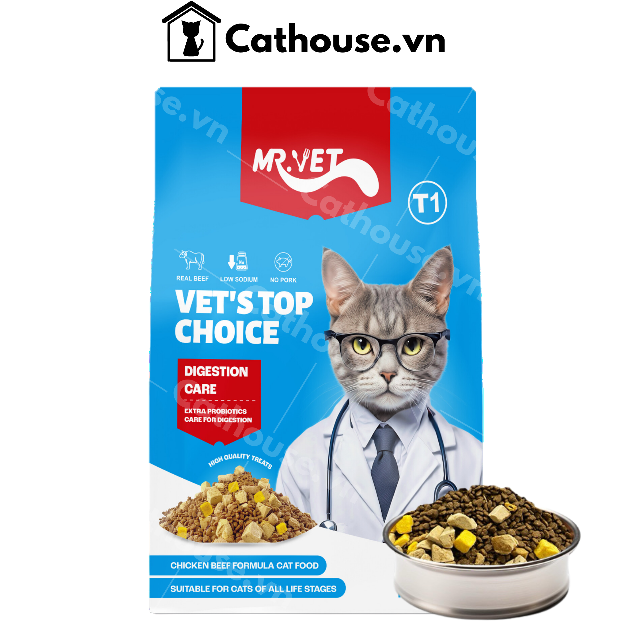 Hạt Mèo Mr Vet T1 Digestion Care Chăm Sóc Hệ Tiêu Hóa