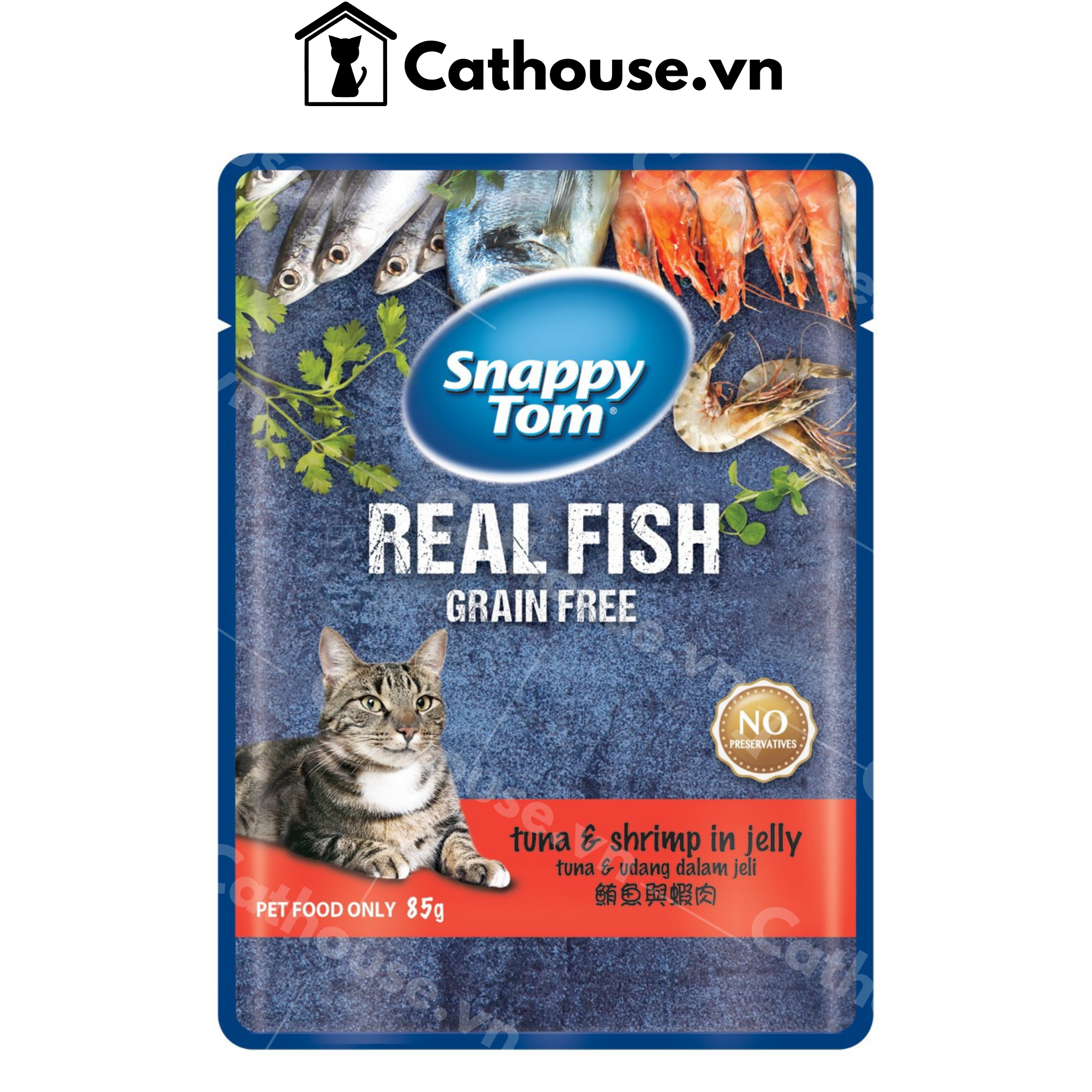 Pate Mèo Snappy Tom Real Fish Gói 85G