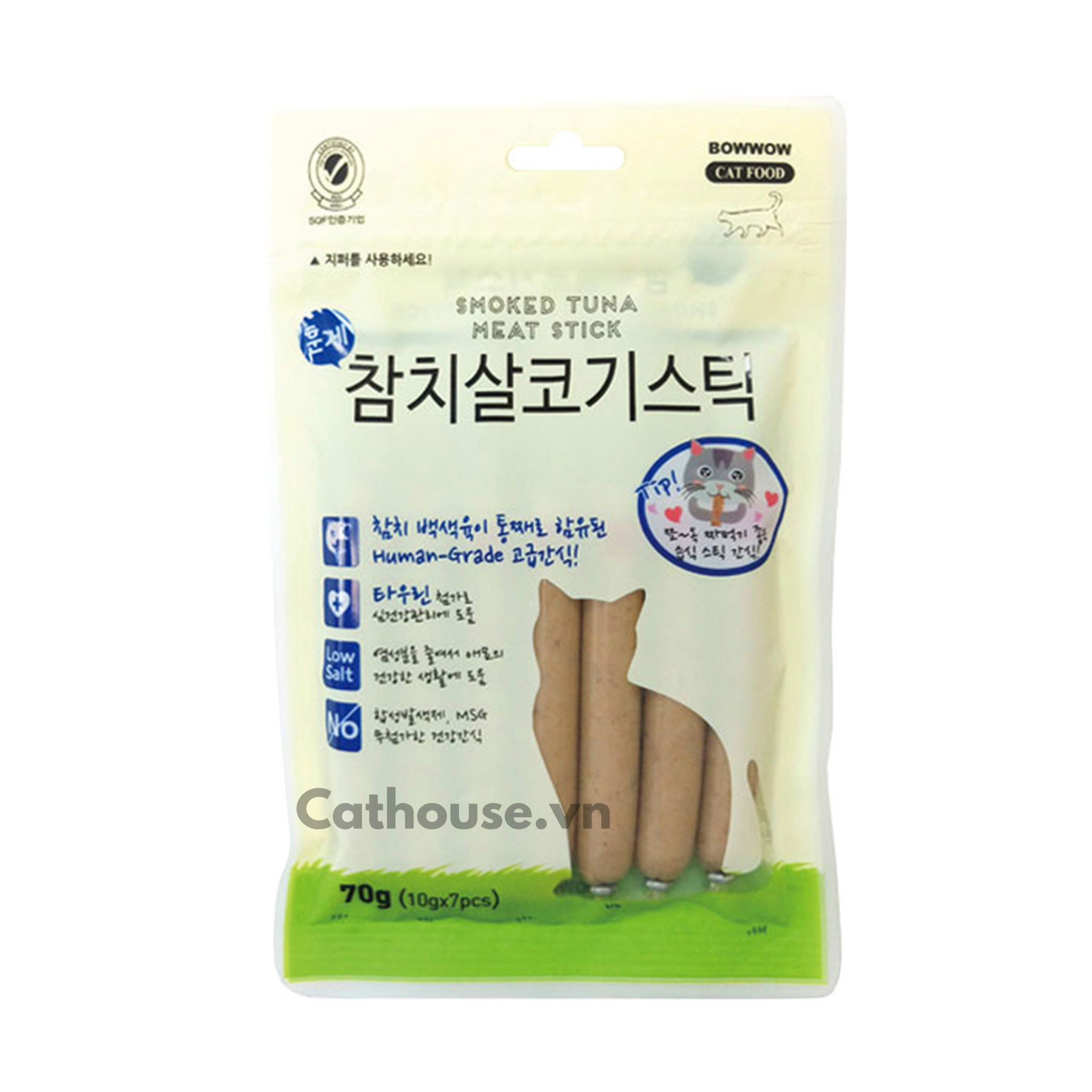 Xúc Xích Thịt Cá Ngừ Hun Khói Cho Mèo Meowow 70G