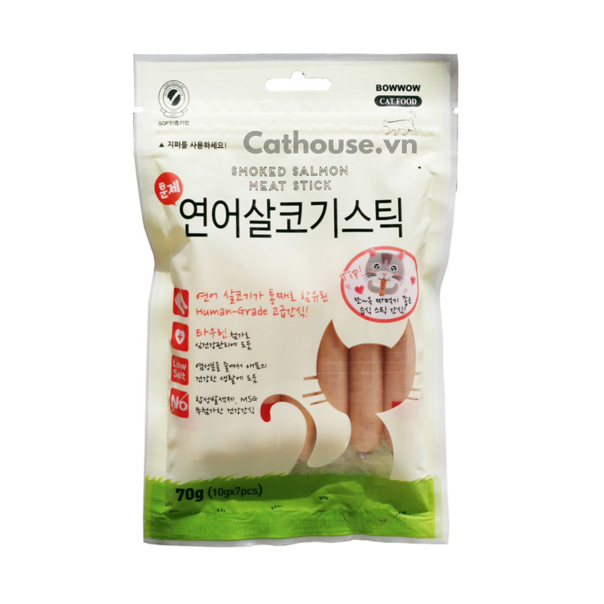 Xúc Xích Thịt Cá Hồi Hun Khói Cho Mèo Meowow 70G