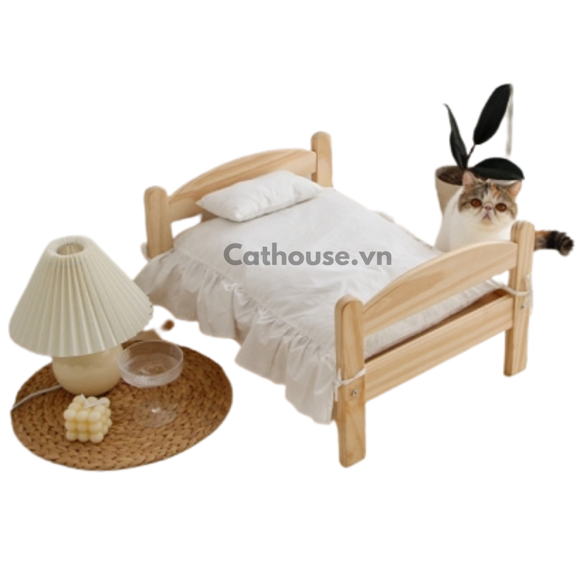 Giường Gỗ Cao Cấp Cho Thú Cưng