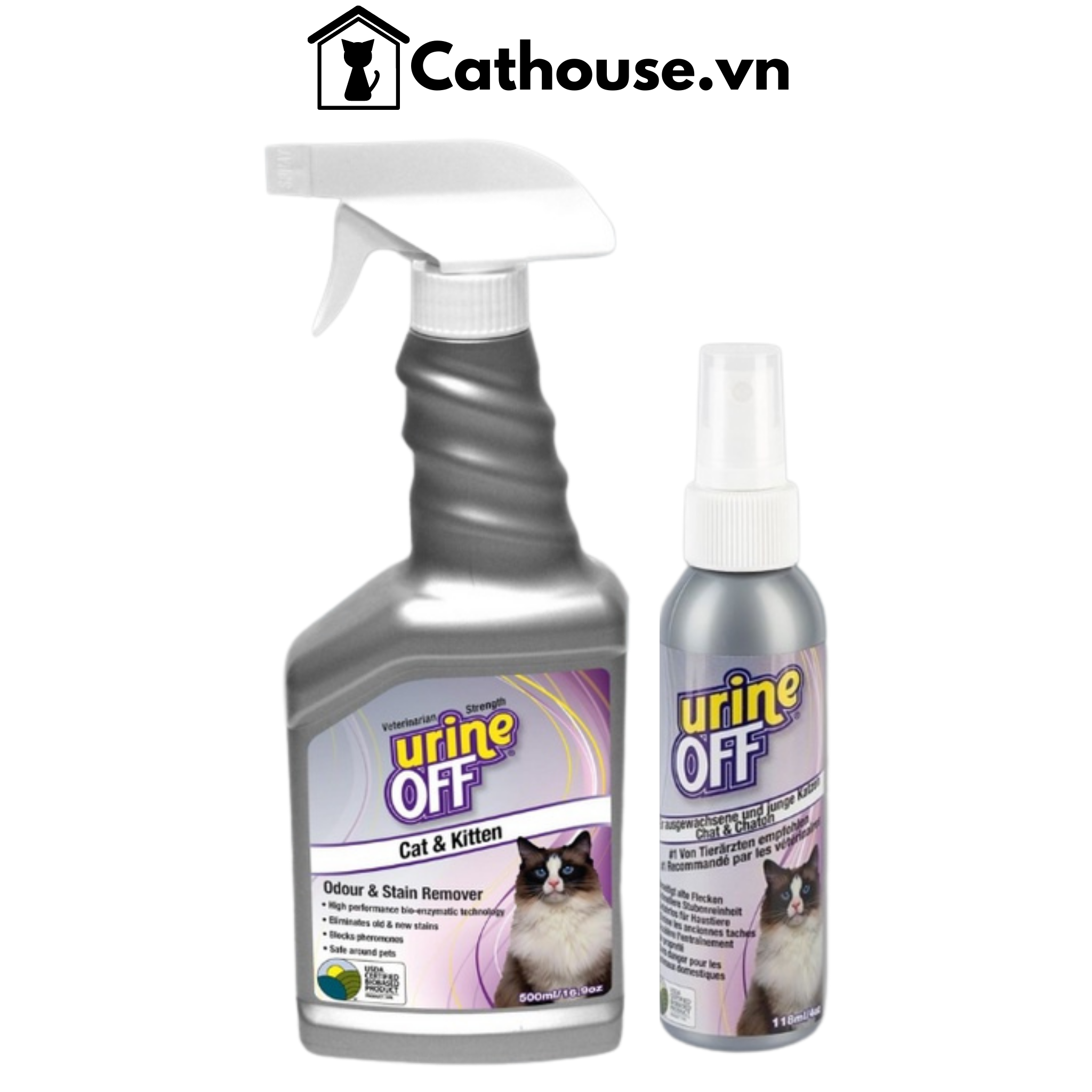  Xịt Khử Mùi Urine Off Cat khử Vết Ố Do Nước Tiểu Mèo Gây Ra 