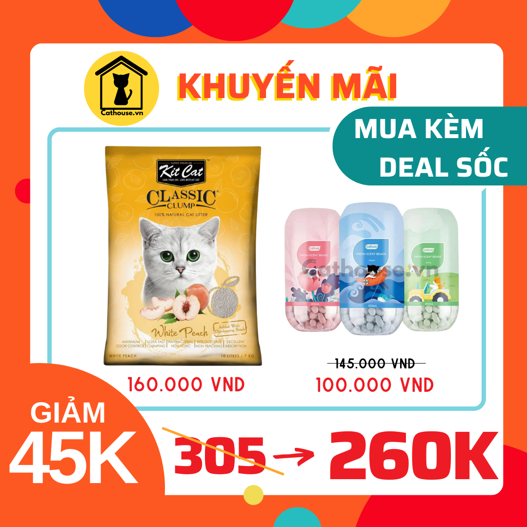  [ GIẢM 45K ] COMBO Cát Vón Kit Cat 10L + Lọ Khử Mùi Hôi Cature Air 