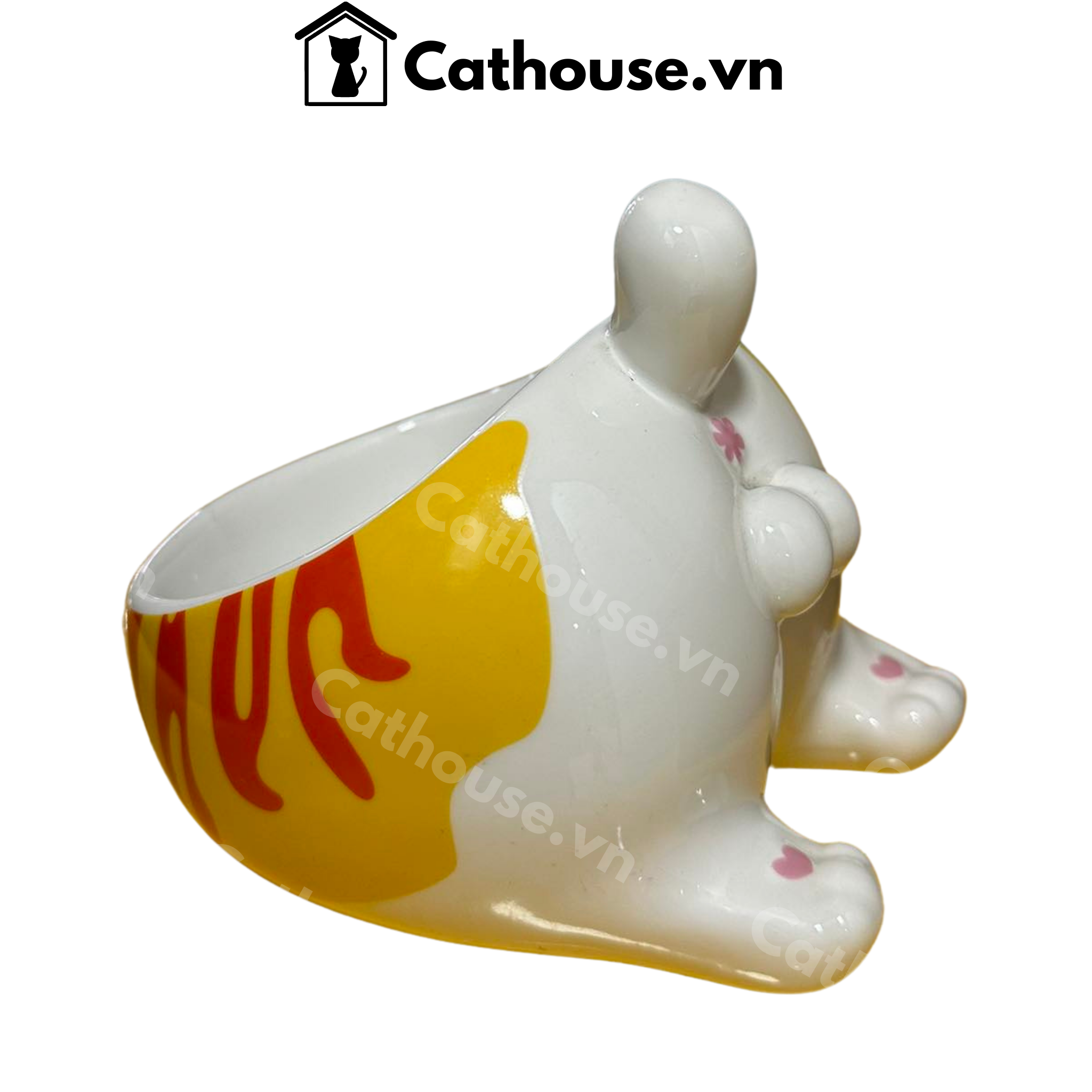 Bát Ăn Sứ Nghiêng Hình Mông Mèo