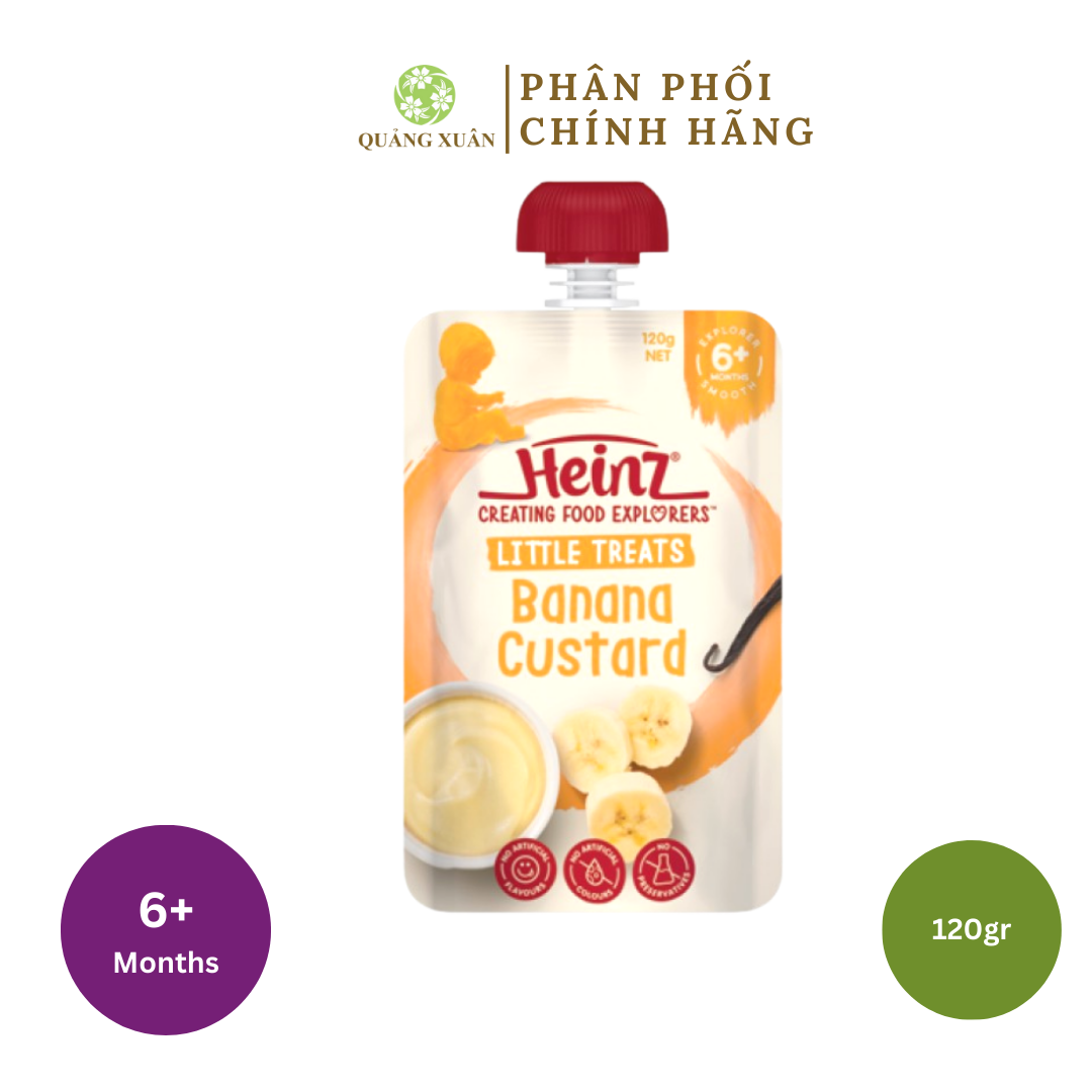 Túi Custard Chuối HEINZ 120g (Bé 6 Tháng Tuổi)